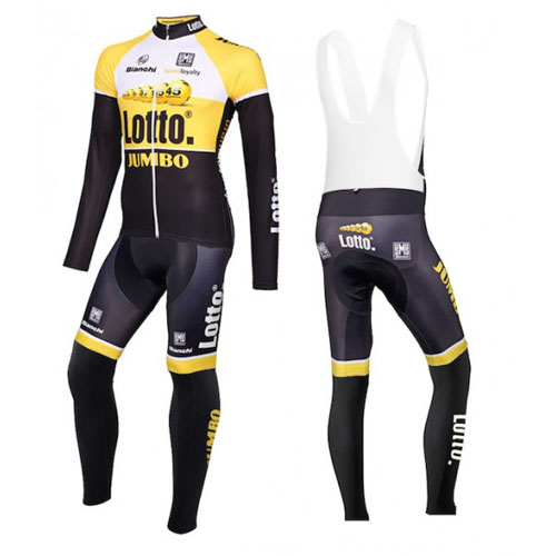 2015 Maillot Lotto Tirantes Mangas Largas Amarillo Y Negro